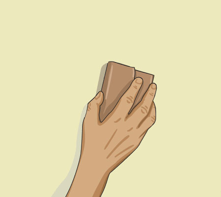 Slipa dom spacklade ytorna ordentligt